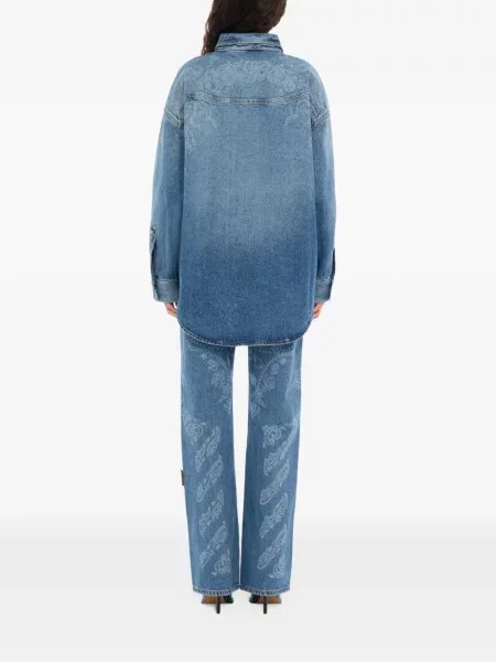 Geacă de blugi Off-white cu model paisley alb