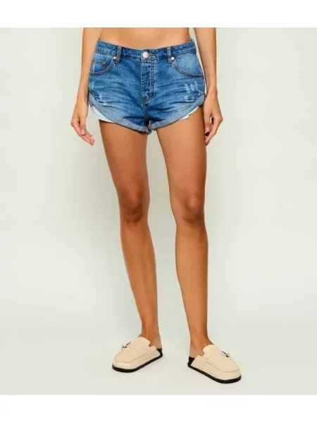 One Teaspoon De blugi pantaloni scurți PACIFICA BANDIT | Relaxed fit | low waist albastru