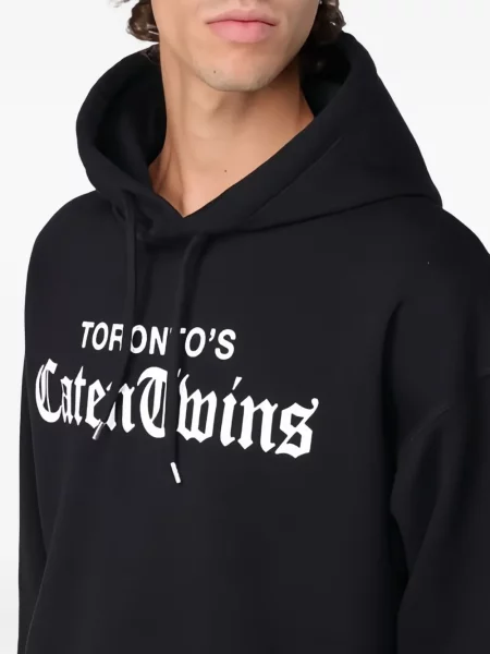 Hanorac cu glugă Dsquared2 cu glugă cu imagine negru