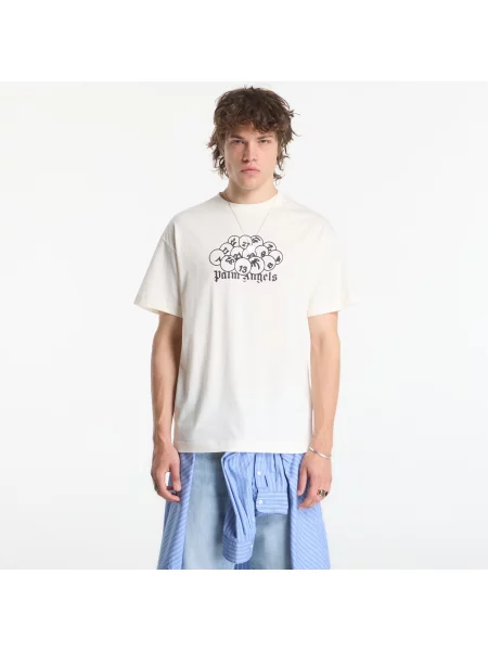 Tricou Palm Angels Pa Pool Regular Tee Off White/ Black S alb
