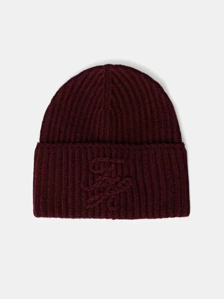 Tommy Hilfiger De lână căciulă cu adaos de cașmir bordo