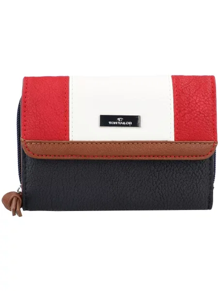 TOM TAILOR Portofel Juna albastru noapte / maro / roșu alb