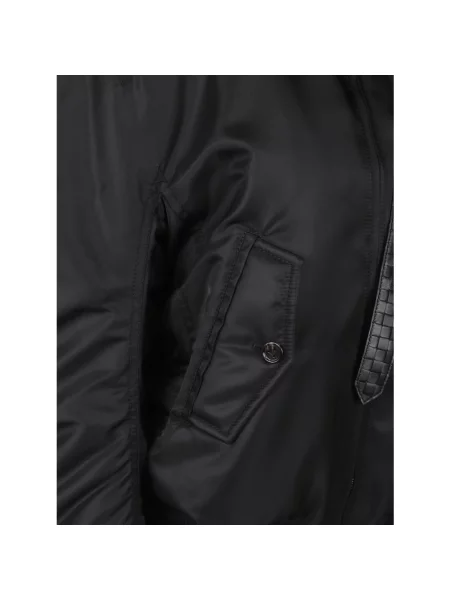 Satynowy kurtka bomber Bottega Veneta czarny