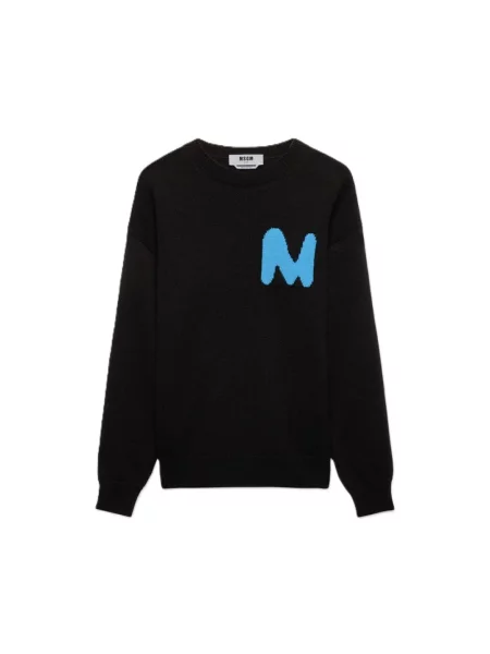 Sweter Msgm wełniany czarny
