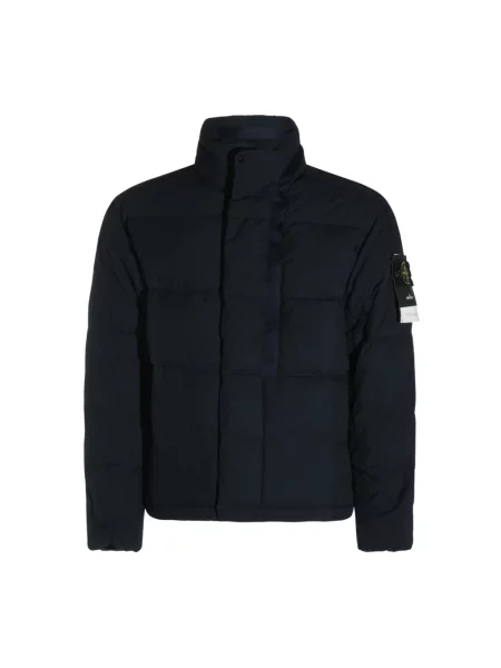 Krótka kurtka puchowa Stone Island z kamieniami niebieska