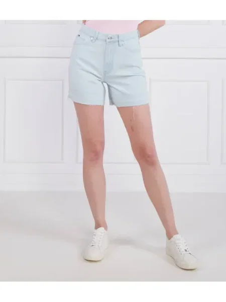 Tommy Hilfiger Rövidnadrág DNM STRAIGHT SHORT HW KIRA | Regular Fit kék