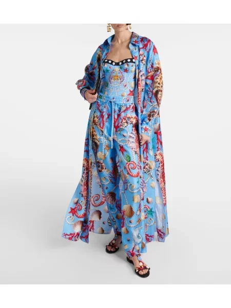 Pantaloni Dolce&gabbana de mătase cu imagine