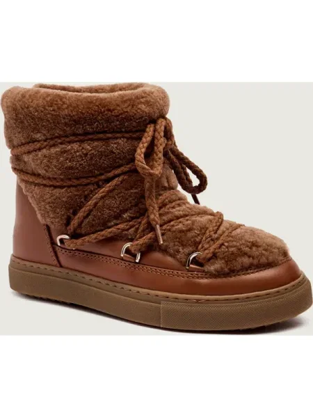 INUIKII Bocanci CURLY | piele | shearling maro