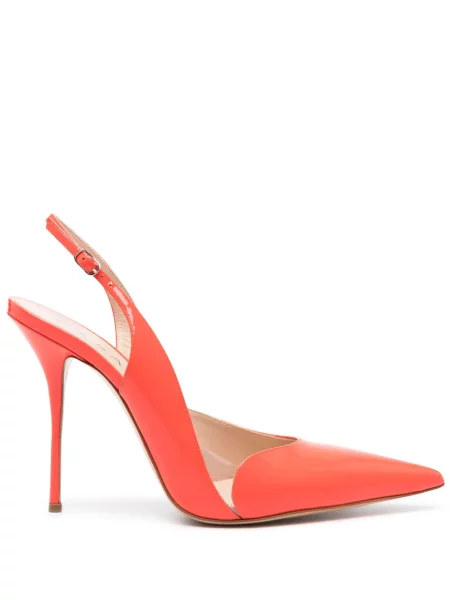 Pantofi cu toc Casadei din piele slingback roșu