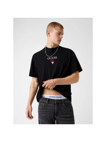 Guess Jeans Tricou BAKER | Oversize fit negru