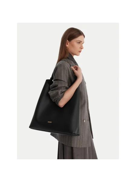 Shopperka Dkny skórzana czarna