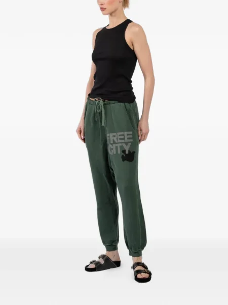 Pantaloni Freecity cu imagine verde