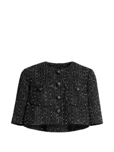 Geacă Elie Saab din tweed negru