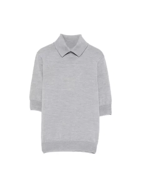 Lniany sweter z golfem Birgitte Herskind szary