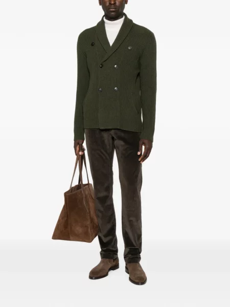 Cardigan Ferrante cu două rânduri de nasturi verde