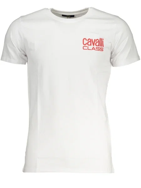 Tricou Cavalli Class scurt alb