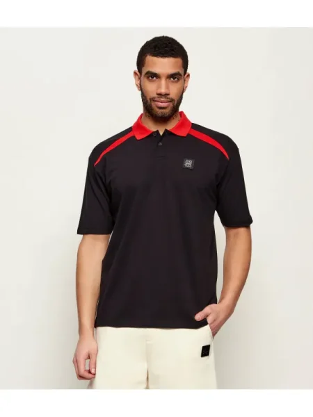 HUGO Polo Dunios | Hugo x Racing Bulls | Relaxed fit negru