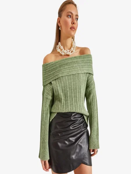 Bianco Lucci Pulover Pullover pastelno zelena