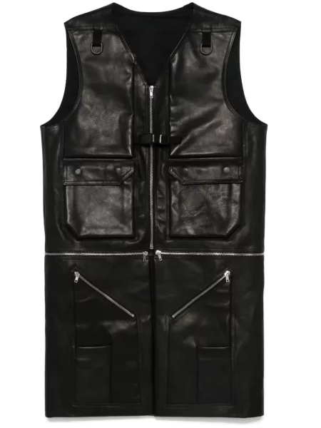 Кожаный елек Rick Owens черно