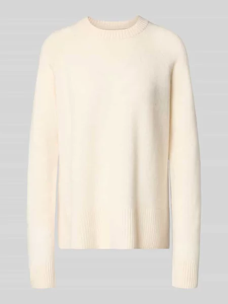 Sweter o kroju loose fit z czystego kaszmiru w imitacji dzianiny Myon biały