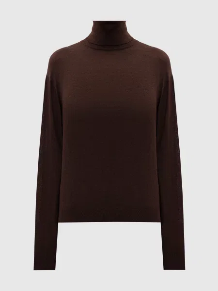 Гольф з вовни шовку та кашеміру Saint Laurent коричневий