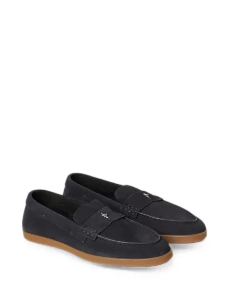 Pantofi loafer Cesare Paciotti din piele de căprioară cu autograf albastru