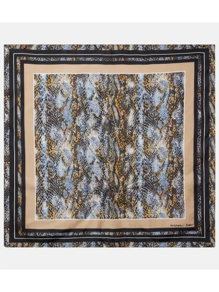 Svileni šal Christopher Esber s printom sa zmijskim uzorkom