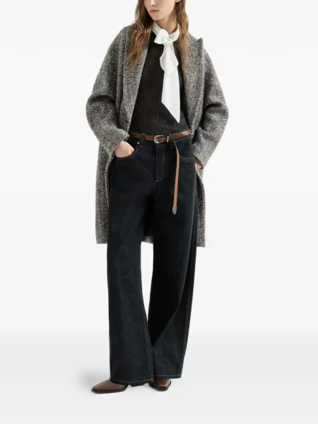 Top Brunello Cucinelli de lână maro