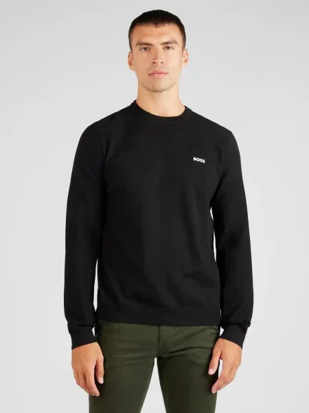 BOSS GREEN Pulover Momentum-X_CN cu adaos de lână negru