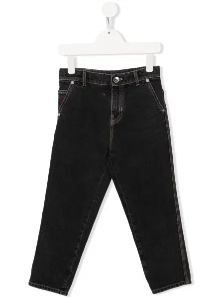 Jeansy straight leg dziecięce Brunello Cucinelli szare