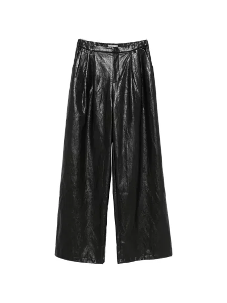 Pantaloni palazzo Eleh din piele negru
