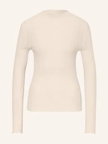 Samsøe Samsøe Tričko S Dlouhým Rukávem Sajose Z Merino Vlny krémová