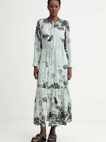 MUNTHE rochie din mătase BERNADETTE turcoaz