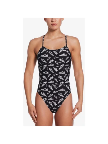 Strój kąpielowy Nike Swim Performance Practice Cutout One Piece czarny 38 biały