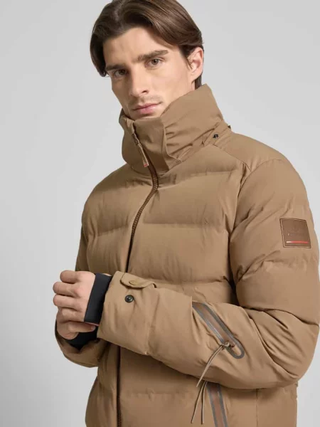 Kurtka w stylu puffer z kapturem model LUKA' Fire + Ice beżowa