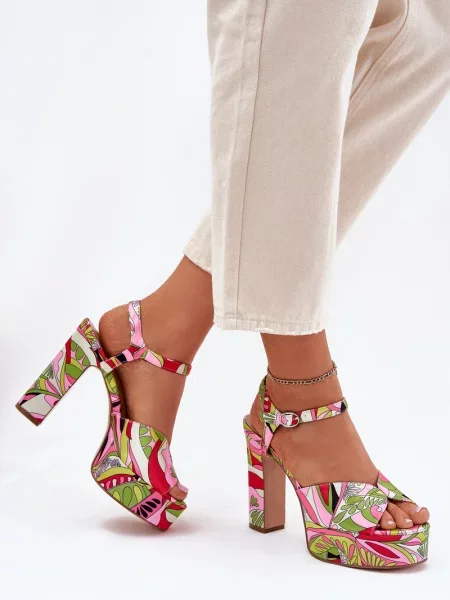 Sandali Boto s platformo zelena