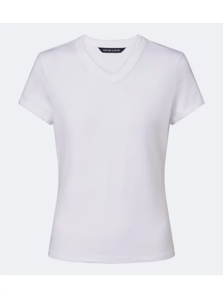 Tricou Veronica Beard din jerseu alb