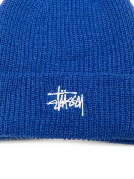 Πλεκτός σκούφος Stüssy με αυτόγραφο μπλε