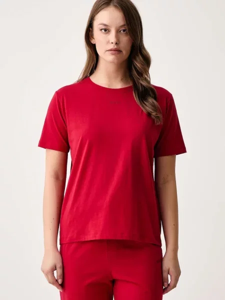 BOSS homewear majica kratkih rukava ženska od pamuka s elastanom CI T-Shirt crvena