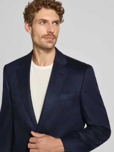 Marynarka o kroju regular fit z czystego kaszmiru model Boss granatowa