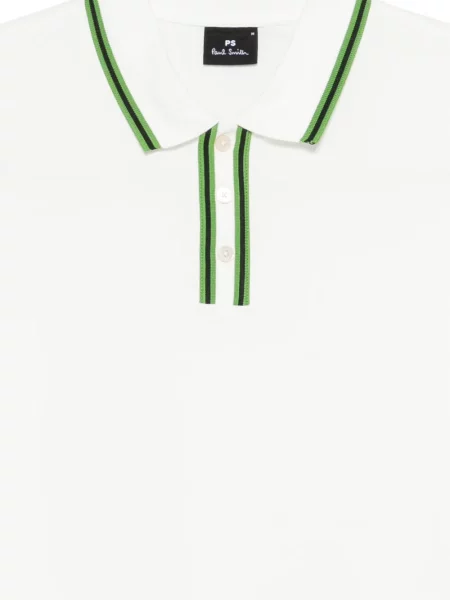 Gulerat tricou polo Paul Smith cu dungi alb