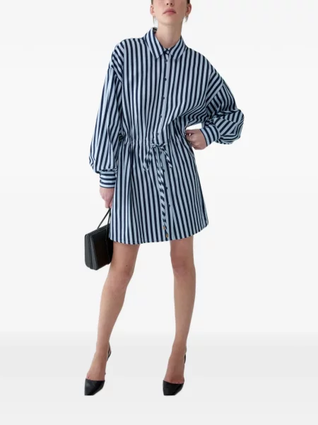 Rochie tip cămașă Carolina Herrera cu cordon albastru