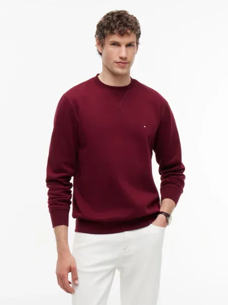 TOMMY HILFIGER Mikina ESS SEASONAL burgundská
