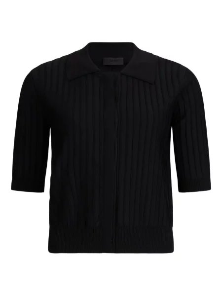 Kołnierzykowy kardigan Liu Jo prążkowany czarny