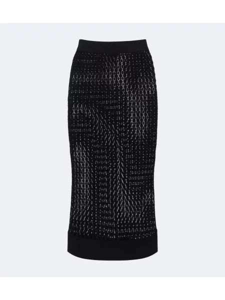 Fustă midi Saint Laurent negru