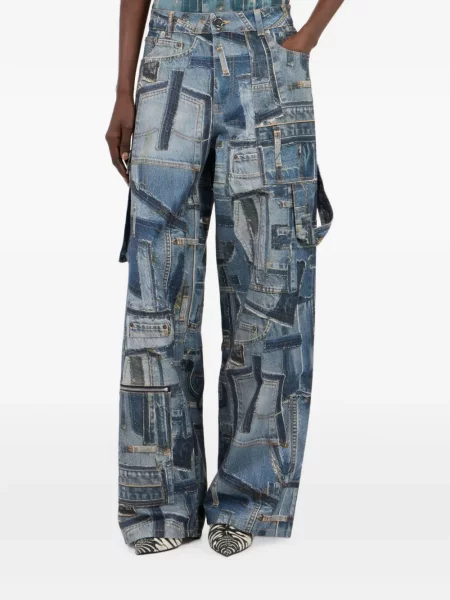 Pantaloni cargo Roberto Cavalli albastru
