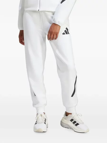 Pantaloni Adidas cu broderie cu dungi alergare negru