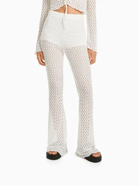Bershka Pantaloni alb