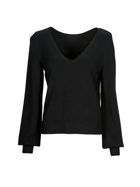 Pulover Vila cu decolteu în V negru