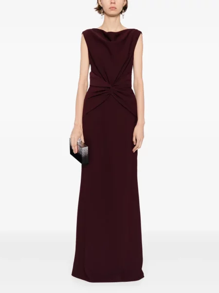 Rochie Amsale din crep de costum roșu